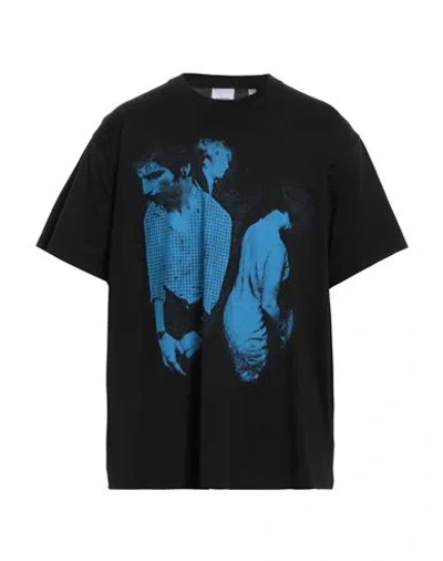 Burberry Man T-shirt Black Size M Cotton, Elastane