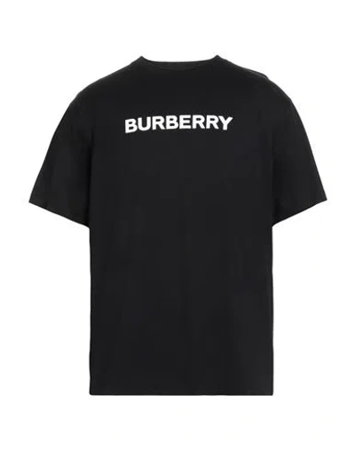 BURBERRY BURBERRY MAN T-SHIRT BLACK SIZE S COTTON, ELASTANE