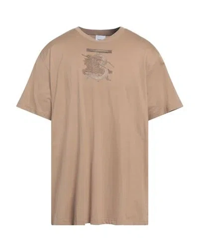 Burberry Man T-shirt Camel Size L Cotton In Beige