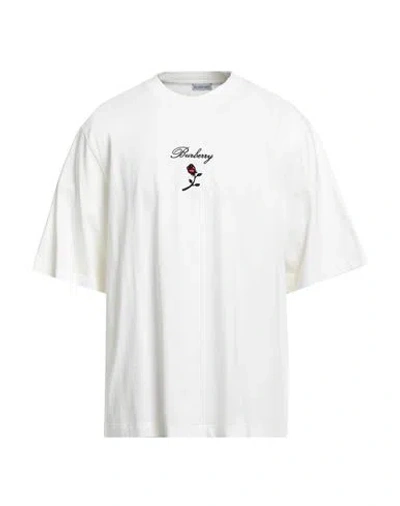 BURBERRY BURBERRY MAN T-SHIRT IVORY SIZE 3XL COTTON, ELASTANE