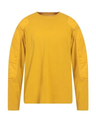 Burberry Man T-shirt Marigold Size M Cotton, Polyamide In Yellow