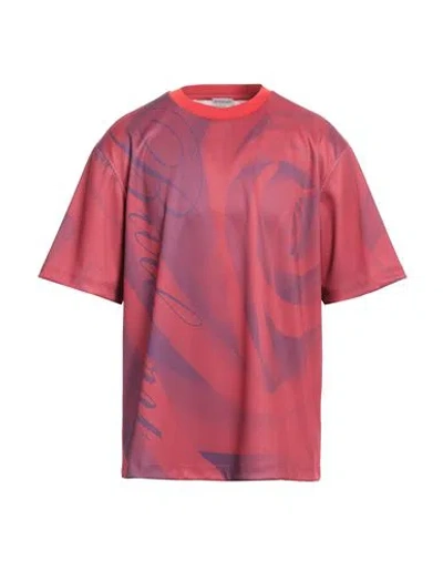Burberry Prorsum Man T-shirt Red Size M Polyester, Polyamide, Elastane