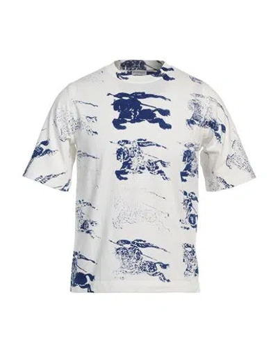 BURBERRY BURBERRY MAN T-SHIRT WHITE SIZE L COTTON, ELASTANE