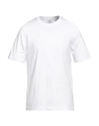 BURBERRY BURBERRY MAN T-SHIRT WHITE SIZE M COTTON, ELASTANE