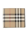 Burberry All-over Check Printed Bi-fold Wallet In Beige