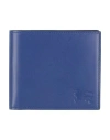 Burberry Man Wallet Blue Size - Leather In Blue