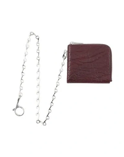 Burberry Man Wallet Burgundy Size - Leather In Red