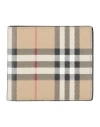 BURBERRY BURBERRY MAN WALLET SAND SIZE - COTTON, POLYURETHANE COATED