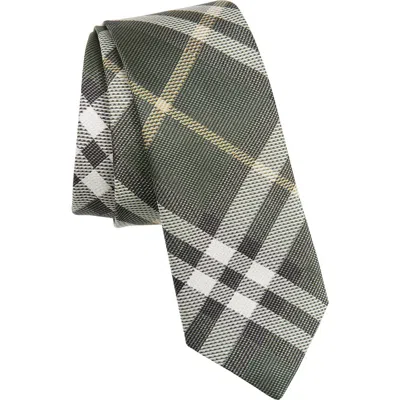 Burberry Manston Check Silk Tie In Green