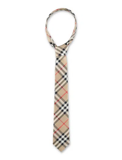 Burberry Manston Slik Tie In Beige