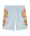 Burberry Map-print Silk Shorts In White