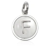 Burberry Marbled Resin F' Alphabet Charm In Palladium/mother-of-pearl In Palladium/mother-of-pearl