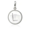 BURBERRY BURBERRY MARBLED RESIN L' ALPHABET CHARM IN PALLADIUM/MOTHER-OF-PEARL