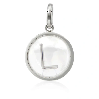 Burberry Marbled Resin L' Alphabet Charm In Palladium/mother-of-pearl In Metallic