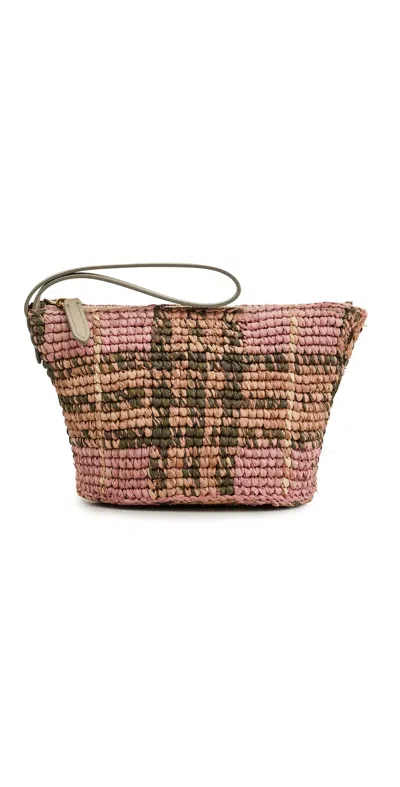 Burberry Margate Raffia Pouch Pink