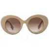 Burberry Margot Brown Gradient Round Ladies Sunglasses Be4370u 399013 49 In Beige / Brown