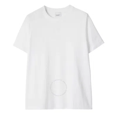 Burberry Embroidered Oak Leaf Crest Cotton T-shirt In White