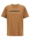 Burberry Beige T-shirt With Logo Print On Front In Cotton Woman In Beige
