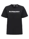 Burberry Black T-shirt With Bold Logo Design In Multicolor