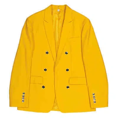 Pre-owned Burberry Marigold Tailored Wool Blazer Jacket In Yellow