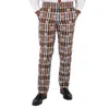 BURBERRY BURBERRY MARIGOLD YELLOW CHECK LOGO PATTERN TROUSERS