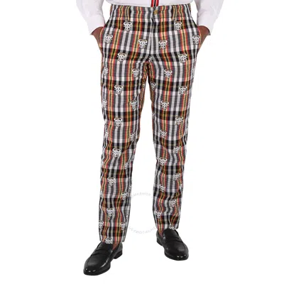 Burberry Marigold Yellow Check Logo Pattern Trousers In Brown