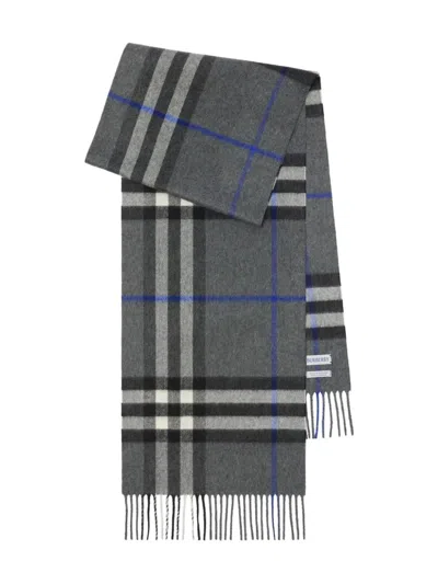 Burberry Marlborugh Grey Wool Scarf In Multi