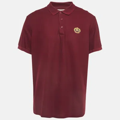 Pre-owned Burberry Maroon Cotton Pique Polo T-shirt Xxl In Red