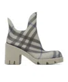 Burberry Gray Marsh Heeled Rubber Rain Boots In Gray