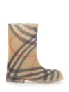 Burberry Little Kids Beige Check Rubber Marsh Boots In Beige