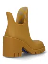 Burberry Woman Ankle Boots Mustard Size 8 Rubber In Beige