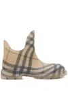 Burberry Beige Printed Rubber Ankle Boots In Neutrals