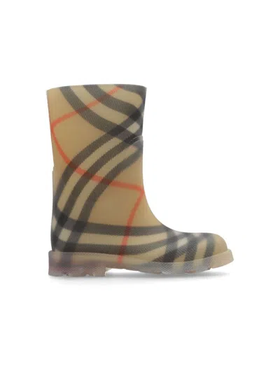 Burberry Little Kids Beige Check Rubber Marsh Boots