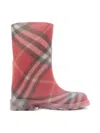Burberry Marsh Check Rain Boots In Pink