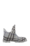 Burberry Gray Check Rubber Marsh Low Rain Boots In Lichen Check