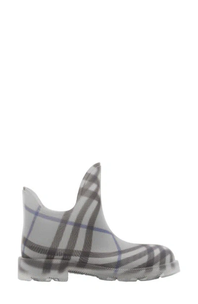Burberry Gray Check Rubber Marsh Low Rain Boots In Multi