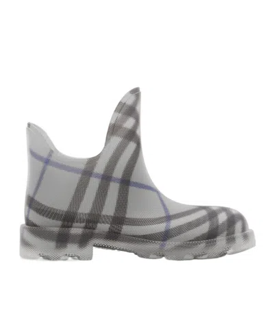 BURBERRY BURBERRY MARSH CHECKED SQUARE-TOE ANKLE BOOTS