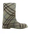 Burberry Marsh Checked Rain Boots In Green