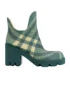 Burberry Checked Ankle Lug Boots In Green