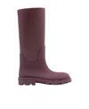 Burberry Rubber Marsh Boots With Rounded Toe And Knee Length In Red
