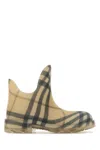 Burberry Beige Printed Rubber Ankle Boots In Beige