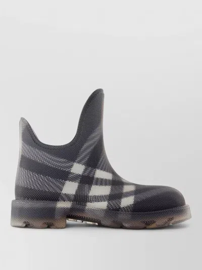 Burberry Marsh Low Ankle Boots Rubber Check In Black