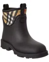 Burberry Black Rubber Marsh Stamp Ankle Boots In Black