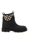 Burberry Marsh Stamp Rubber Ankle Boots In Black
