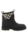 Burberry Women Marsh Stamp Rubber Ankle Boots In Black