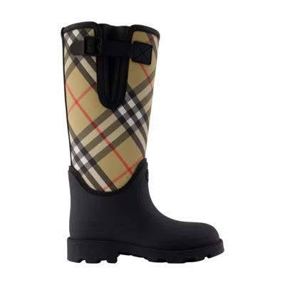 Burberry Marsh Stamp High Boots In Black