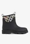 Burberry Women Marsh Stamp Rubber Ankle Boots In Black