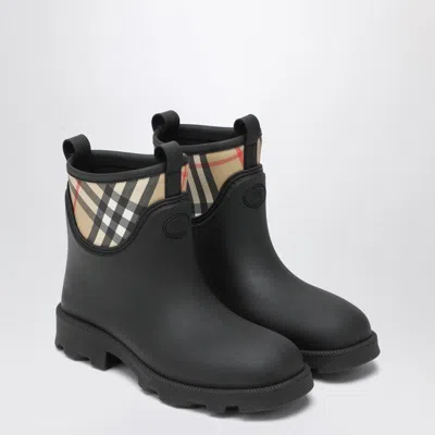 Burberry Marsh Stamp Rubber Ankle Boots In Black