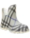 Burberry Gray Check Rubber Marsh Low Rain Boots