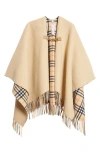 Burberry Marsh Wool Cape In Neutral